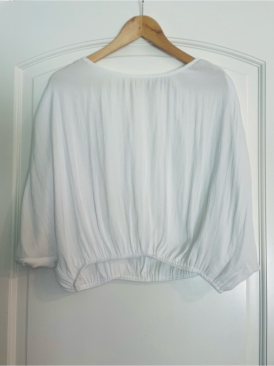 Naked Zebra Tops - Naked Zebra White Women's Dolman Sleeve Pullover Balloon Blouse Top L